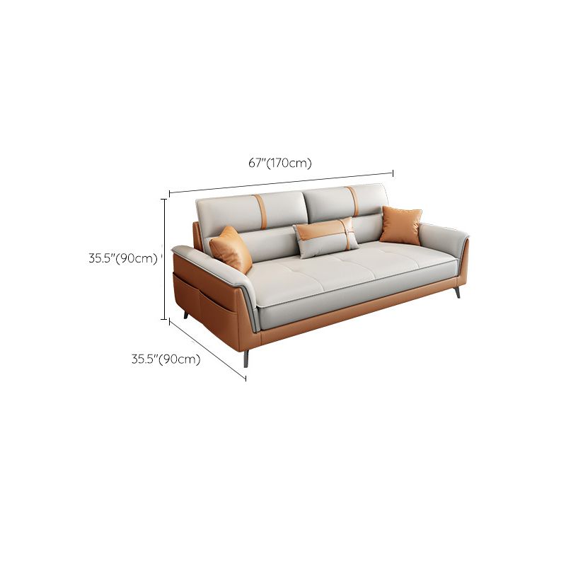 Pillow Top Arm Sofa 35.43" High Faux Leather Sofa for Living Room Clearhalo 'furn' 'furn_sofas' 'Furniture' 'Living Room Furniture' 'Sofa' 'sofas' 1200x1200_00a958fa-5dd4-4f42-845e-8a4e7eb81d38