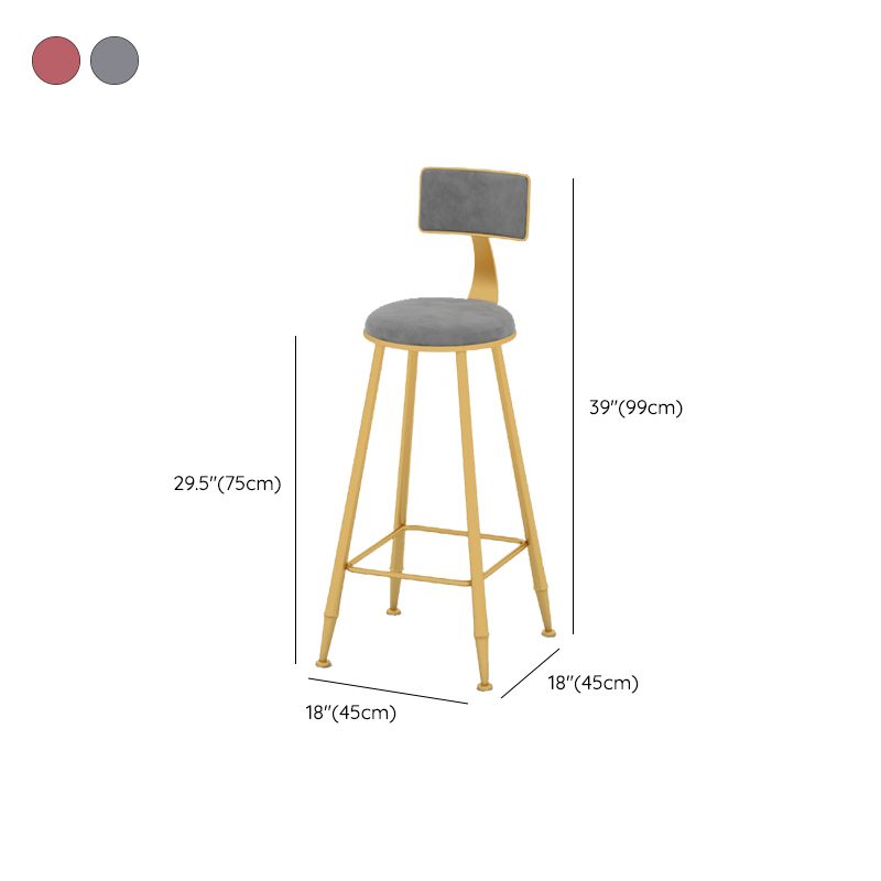 Scandinavian Upholstered Counter Stool Round Bar-height Bar Stool for Indoor Clearhalo 'Bar Furniture' 'Bar Stools' 'bar_stools' 'furn' 'furn_bar_stools' 'Furniture' 'Kitchen & Dining Furniture' 1200x1200_00aa1d60-15d1-4156-b3f3-4cc31b174e21