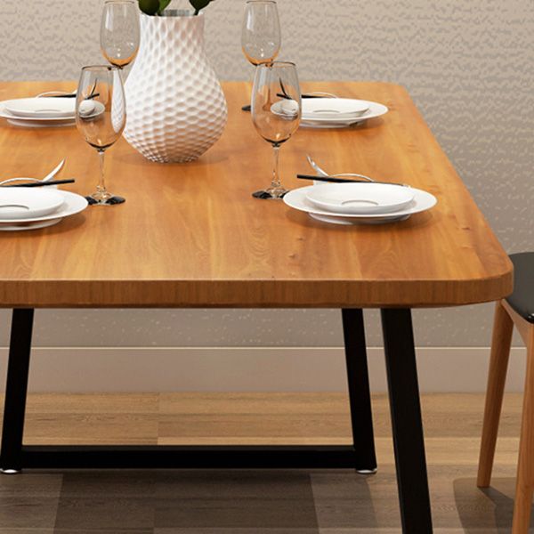 Industrial Rectangle Dining Table Wooden Table with Metal Legs for Kitchen Clearhalo 'Dining Tables & Seating' 'Dining Tables' 'dining_table' 'furn' 'furn_dining_table' 'Furniture' 'Kitchen & Dining Furniture' 1200x1200_00aa3083-6ebb-4045-85a8-7261ec00f472