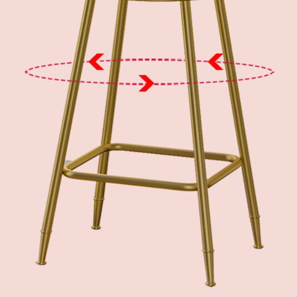 Barra de interior de fútbol de heces de la redonda escandinava y taburete de mostrador con base de oro