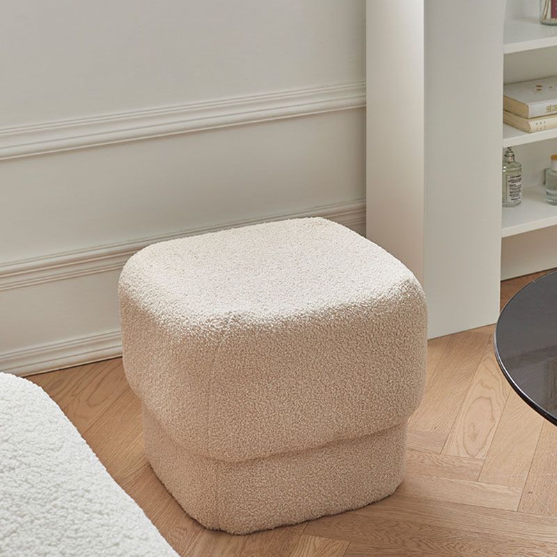 Solid Color Flannel Standard Stool Modern Simple Square Upholstered Stool Clearhalo 'furn' 'furn_ottomans_poufs' 'Furniture' 'Living Room Furniture' 'Ottomans & Poufs' 'ottomans_poufs' 1200x1200_00ac6bec-888e-4b92-8088-f5f1b5975e90