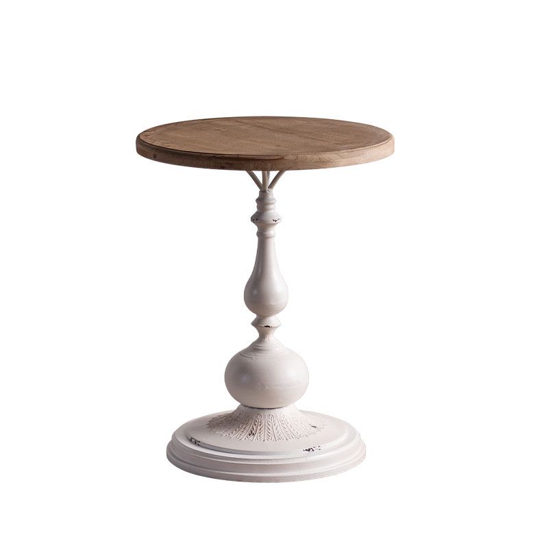 Wood Round Top Side Table Iron Pedestal End Table - Distressed Surface Treatment Clearhalo 'Coffee & Accent Tables' 'End & Side Tables' 'end_side_tables' 'furn' 'furn_end_side_tables' 'Furniture' 'Living Room Furniture' 1200x1200_00ae233d-fa17-4c46-ac8b-e9a654aa8706
