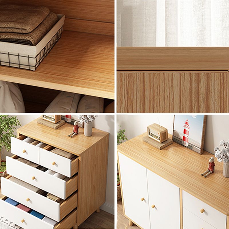 Modern Rectangle Storage Cabinet with Drawer Wooden Accent Cabinet