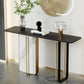 Glam Stone Rectangle Console Accent Table with Marble for Hall