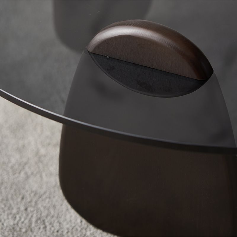 Glass Top Coffee Cocktail Table Black Coffee or End Table with 3 Legs