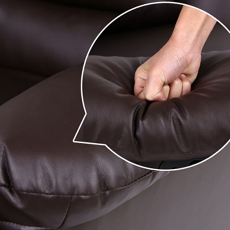 Stile tradizionale Reclinatura standard in pelle genuina su poltrona reclinabile interno marrone scuro