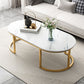 Glam Style Oval Marble Coffee Table with Iron Base Coffee Cocktail Table Clearhalo 'Coffee & Accent Tables' 'Coffee Tables' 'coffee_tables' 'furn' 'furn_coffee_tables' 'Furniture' 'Living Room Furniture' 1200x1200_00b202a3-df47-4ade-bee8-39b5f1554077
