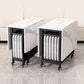 Modern Foldable Dining Table Rectangle Glass Tabletop with Metal Trestle Base