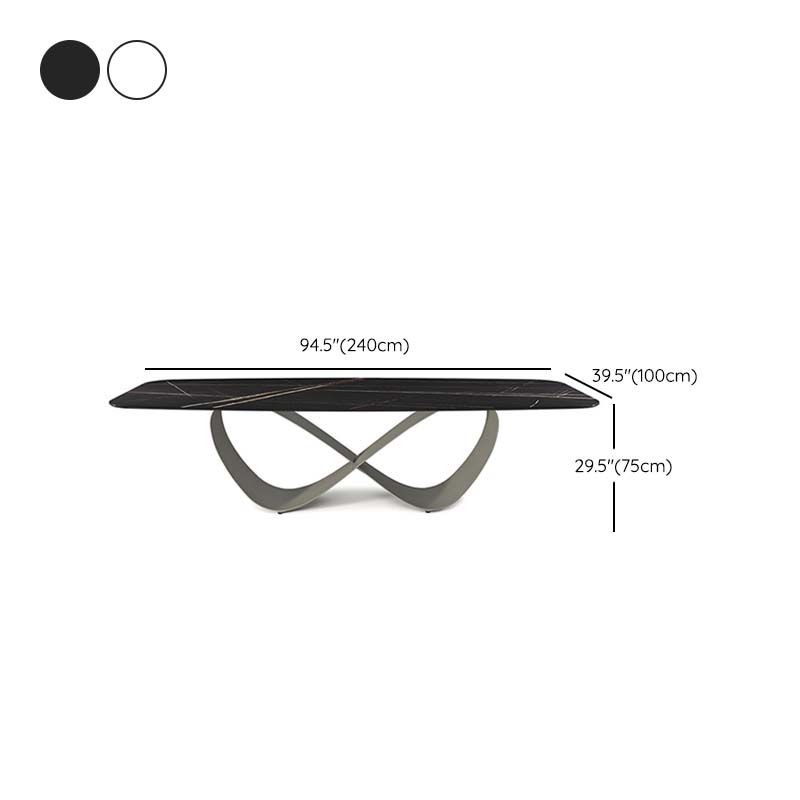 Industrial Sintered Stone Table Rectangle Table with Metal Legs for Kitchen Clearhalo 'Dining Tables & Seating' 'Dining Tables' 'dining_table' 'furn' 'furn_dining_table' 'Furniture' 'Kitchen & Dining Furniture' 1200x1200_00b49b3f-0ecf-4597-839d-9827838a7a07