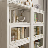 Wood  Standard  Bookcase Closed Back Contemporary Bookshelf with Drawers
