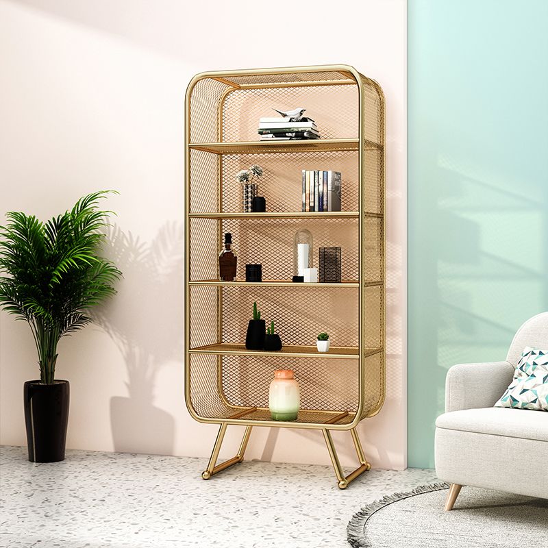 Glam Style Bookshelf Metal Closed Back Shelf Bookcase for Home Use Clearhalo 'Bookcases' 'furn' 'furn_bookcases' 'Furniture' 'furniture_bookcases' 'Office Furniture' 1200x1200_00b5524e-c97f-4821-a8ce-219ef2577c16