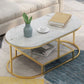 Fram Base Cocktail Table Shelf Included Oval Stone Coffee Table Clearhalo 'Coffee & Accent Tables' 'Coffee Tables' 'coffee_tables' 'furn' 'furn_coffee_tables' 'Furniture' 'Living Room Furniture' 1200x1200_00b5be18-8d30-4f0f-9917-d8ce87c214bb