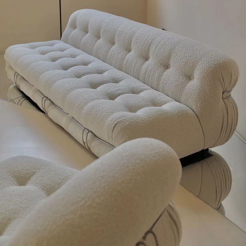 Casual armloze kussens stoelen standaard bank in wit voor bonusruimte