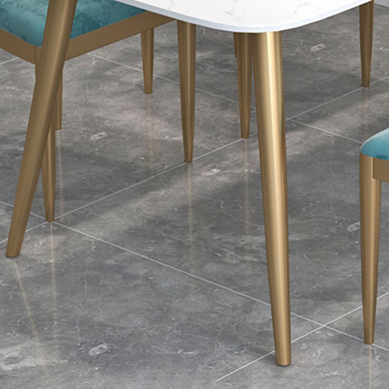 Contemporary Dining Set 1/2/5 Pcs Marble Dining Table with Cow Horn Chairs Clearhalo 'Dining Room Sets' 'Dining Tables & Seating' 'dining_room_set' 'furn' 'furn_dining_room_set' 'Furniture' 'Kitchen & Dining Furniture' 1200x1200_00b8211f-ce61-42f0-bbfd-72ee64589359