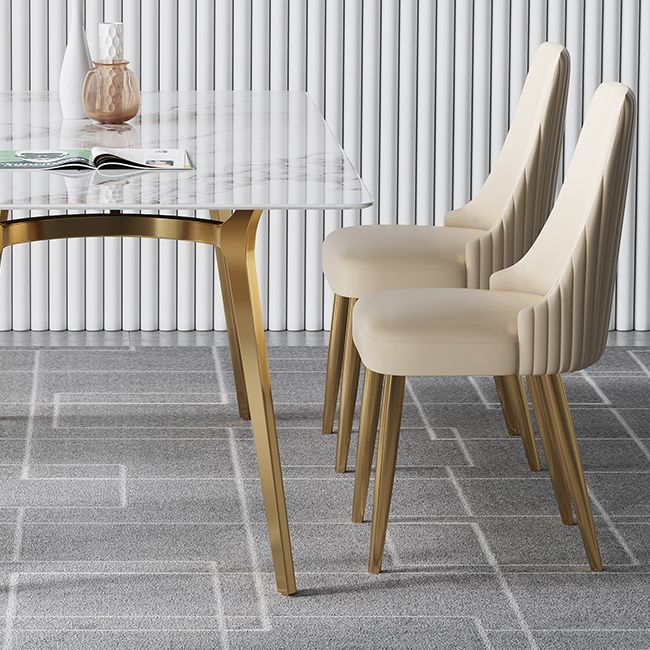 Luxury Sintered Stone Dining Table Rectangle Table with Metal Base and 4 Legs Clearhalo ' dining_table' 'Dining Tables & Seating' 'Dining Tables' 'furn' 'furn_dining_table' 'Furniture' 'furniture_dining_table' 'Kitchen & Dining Furniture' 'kitchen&dining_furn' 'kitchen' 'kitchen_dining_table' 1200x1200_00b88859-2694-4415-b5f3-c80fa2c93623