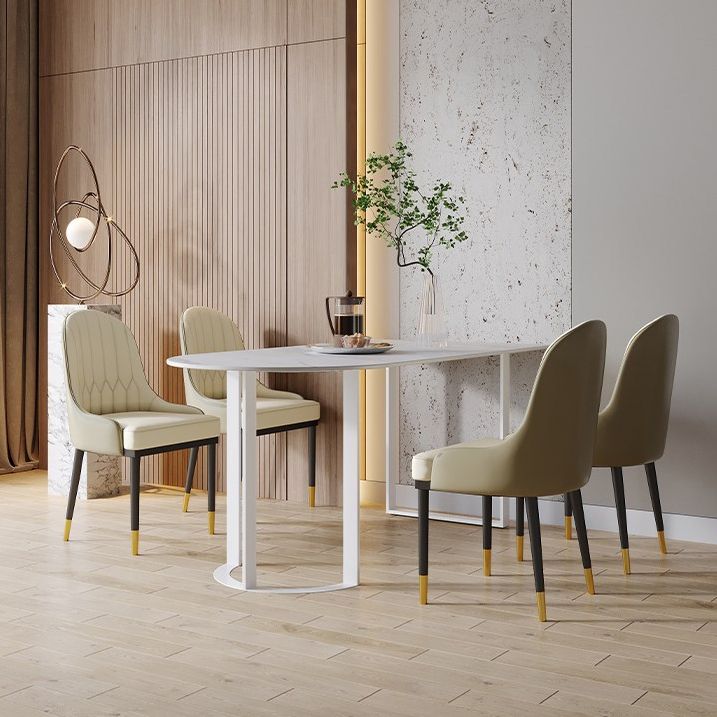 Tavolo da pranzo contemporaneo in pietra tavolo da pranzo con doppio piedistallo