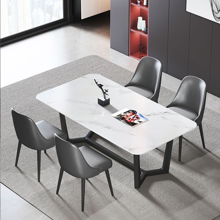 Modern 1/2/5/7 Pieces Rectangle Dining Set Sintered Stone Dining Table Set Clearhalo 'Dining Room Sets' 'Dining Tables & Seating' 'dining_room_set' 'furn' 'furn_dining_room_set' 'Furniture' 'furniture_dining_room_set' 'Kitchen & Dining Furniture' 'kitchen&dining_furn' 'kitchen' 1200x1200_00b9d99a-d80f-4f27-b35f-e070bbfde42d