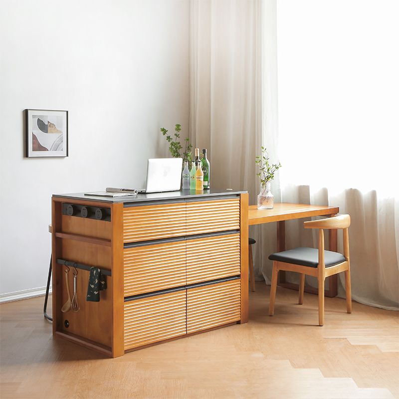 Modern Prep Table with Storage Cabinet Dining Room Island Table Clearhalo 'furn' 'furn_kitchen_islands_carts' 'Furniture' 'Kitchen & Dining Furniture' 'Kitchen Islands & Carts' 'kitchen_islands_carts' 1200x1200_00ba5edb-5422-4f7a-9852-f01252cd8398