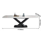 Sintered Stone Top Dining Table Modern Rectangle Table with Metal Pedestal Clearhalo ' dining_table' 'Dining Tables & Seating' 'Dining Tables' 'furn' 'furn_dining_table' 'Furniture' 'furniture_dining_table' 'Kitchen & Dining Furniture' 'kitchen&dining_furn' 'kitchen' 'kitchen_dining_table' 1200x1200_00ba82ab-503a-4683-9957-09e4891a4551