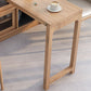 Folding Rectangle Dining Table Wood Dining Table in White and Natural