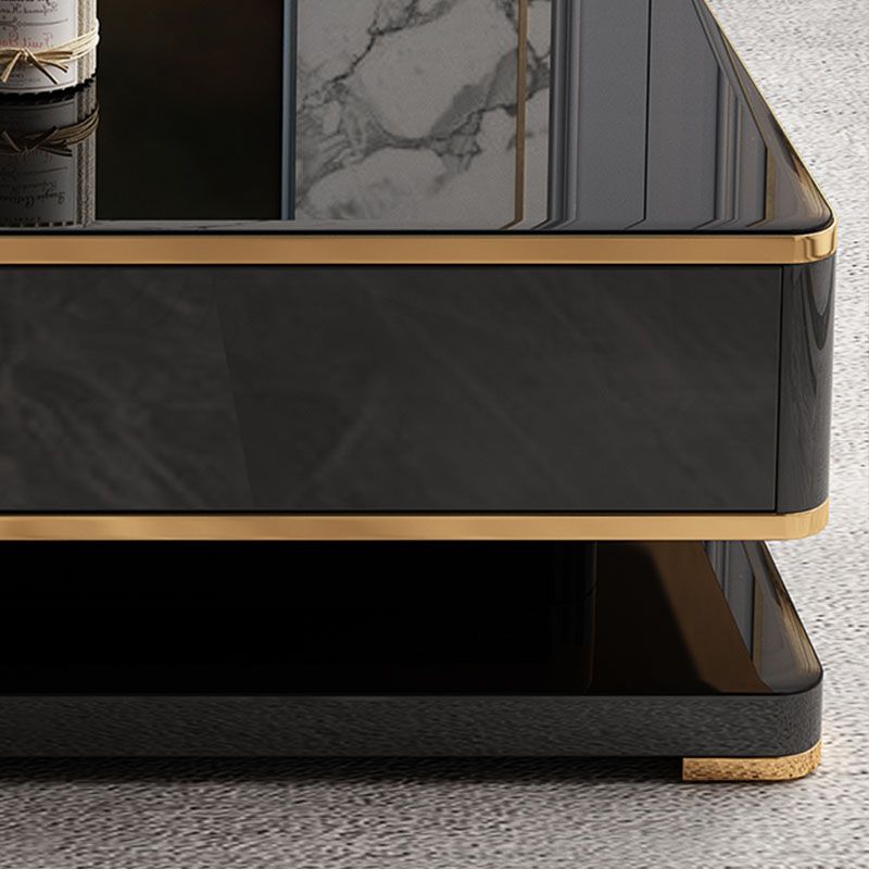 16.14"H TV Stand Glam Style Enclosed Storage TV Console in Black with 3 Drawers Clearhalo 'furn' 'furn_tv_stands_entertainment_centers' 'Furniture' 'Living Room Furniture' 'TV Stands & Entertainment Centers' 'TV Stands & Media Storage Furniture' 'tv_stands_entertainment_centers' 1200x1200_00bb4f00-b8c6-4250-91cd-de788fb48510