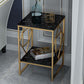 Modern Slate Corner Table Square Side End Table for Living Room