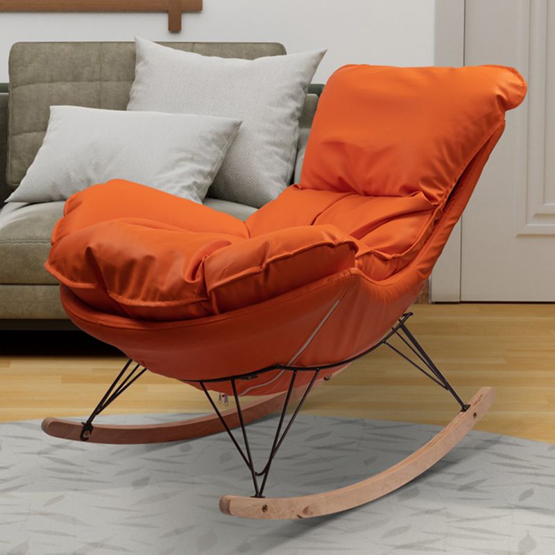 Chaise de rocker moderne à chaise à ossature du cadre en métal avec ottoman