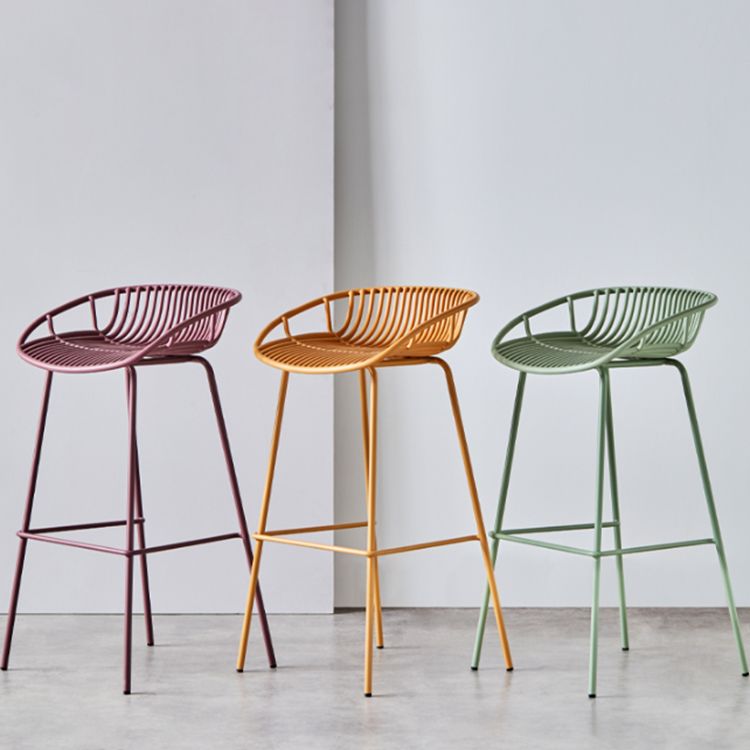 Modern Dessert Shop Low Back Stool Matte Finish Iron Bar Stool Clearhalo 'Bar Furniture' 'Bar Stools' 'bar_stools' 'furn' 'furn_bar_stools' 'Furniture' 'furniture_bar_stools' 'Kitchen & Dining Furniture' 1200x1200_00bcf92f-b974-4ff7-a55a-a6ec5793eccf