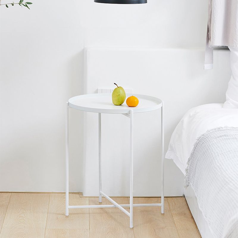 Cross Legs Tray Top Coffee Table Round Metallic Cocktail Table Clearhalo 'Coffee & Accent Tables' 'Coffee Tables' 'coffee_tables' 'furn' 'furn_coffee_tables' 'Furniture' 'Living Room Furniture' 1200x1200_00bda890-0e52-4dc4-89d2-bc6d5cfd1401