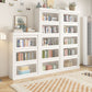 Wood Engineered Bookshelf Standard Contemporary Bookcase with Cabinets