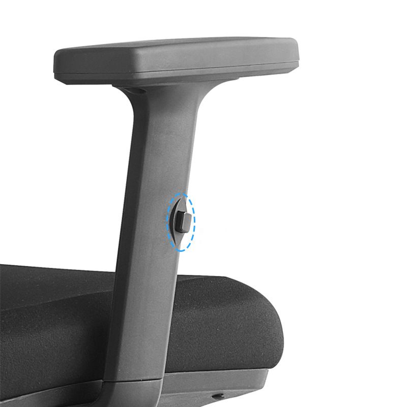 Moderne zwarte bureaustoel vaste armen verstelbare stoelhoogte bureau stoel met wielen