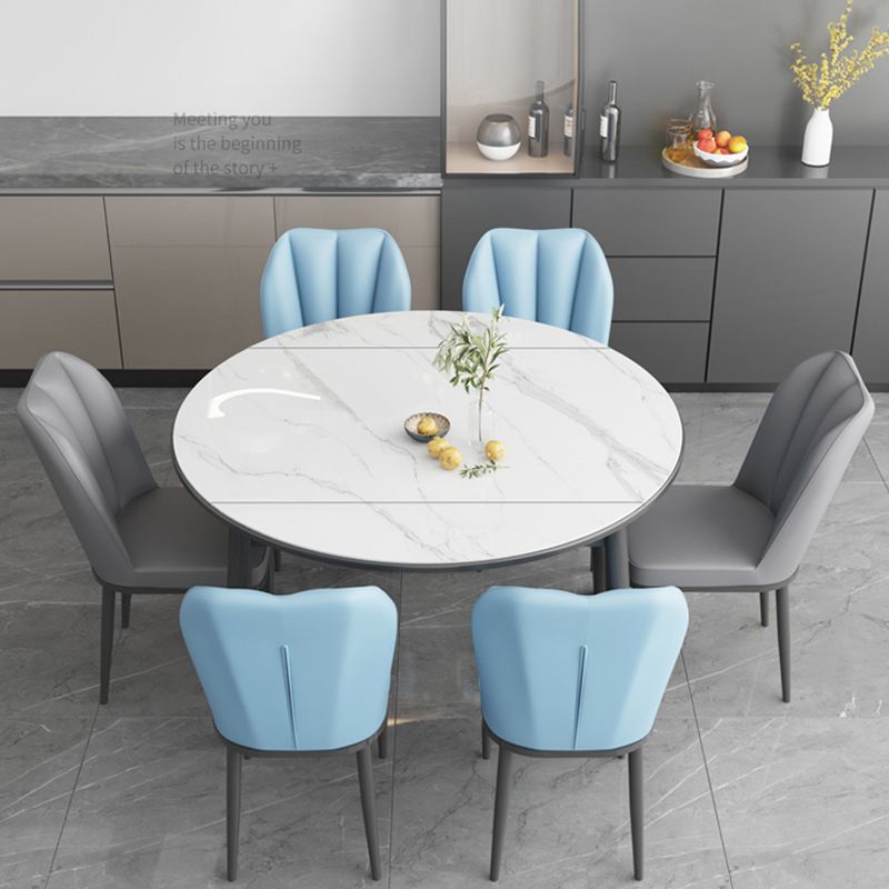 Modern Sintered Stone Dining Table Round Table with 4 Legs for Home Use Clearhalo ' dining_table' 'Dining Tables & Seating' 'Dining Tables' 'furn' 'furn_dining_table' 'Furniture' 'furniture_dining_table' 'Kitchen & Dining Furniture' 'kitchen&dining_furn' 'kitchen' 'kitchen_dining_table' 1200x1200_00c07976-dfe2-41a5-8892-109e2b56430a