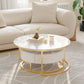 Glass Top Frame Coffee Table Round Nesting Coffee Table Set with Drawer Clearhalo 'Coffee & Accent Tables' 'Coffee Tables' 'coffee_tables' 'furn' 'furn_coffee_tables' 'Furniture' 'Living Room Furniture' 1200x1200_00c080f3-df26-4dd5-833a-1e255a46d644