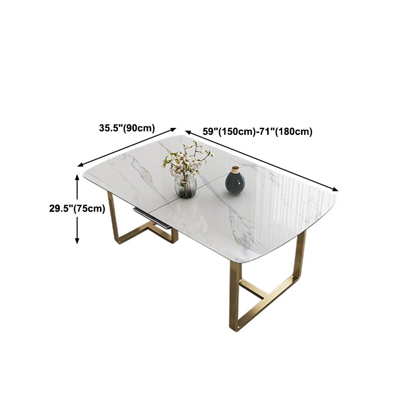 Glam 1/4/5/7 Pieces Dining Table Set with White Sintered Stone Top Scalable Dinette Set Clearhalo 'Dining Room Sets' 'Dining Tables & Seating' 'dining_room_set' 'furn' 'furn_dining_room_set' 'Furniture' 'furniture_dining_room_set' 'Kitchen & Dining Furniture' 1200x1200_00c08dff-996a-4e3e-9812-628cba99cf08