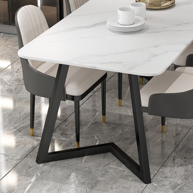 Modern 1/4/5/7 Pieces Dining Set Sintered Stone Dining Table with Leather Chairs Clearhalo 'Dining Room Sets' 'Dining Tables & Seating' 'dining_room_set' 'furn' 'furn_dining_room_set' 'Furniture' 'furniture_dining_room_set' 'Kitchen & Dining Furniture' 'kitchen&dining_furn' 'kitchen' 1200x1200_00c28d68-67bf-4139-9272-ee0151974856