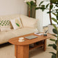 23" Wide Contemporary Coffee Table Solid Wood Coffee Cocktail Table with Storage