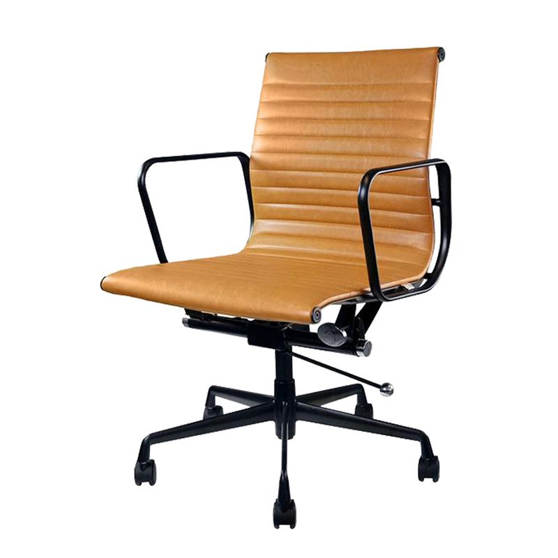 Contemporary Arm Chair Adjustable Seat Height Orange Leather Office Chair Clearhalo 'furn' 'furn_office_chair' 'Furniture' 'Office Chairs' 'Office Furniture' 'office_chair' 1200x1200_00c4f77a-4618-4171-a01d-656048f28530