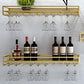 Metal Wall Mounted Wine Bottle & Glass Rack Modern Wine Holder Rack