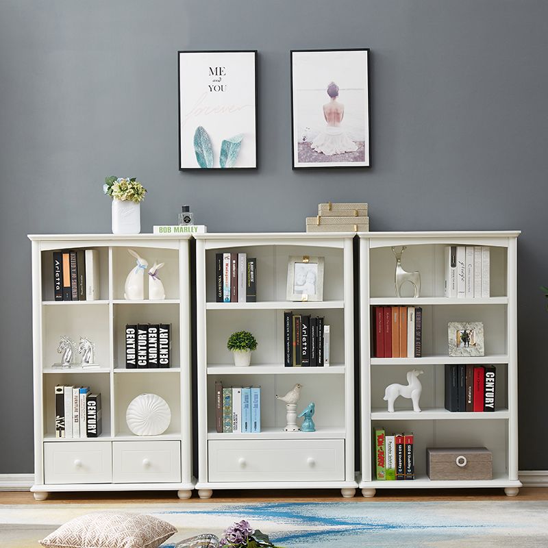 Contemporary Wood Bookshelf Standard Closed Back White Bookcase Clearhalo 'Bookcases' 'furn' 'furn_bookcases' 'Furniture' 'Office Furniture' 1200x1200_00c6f461-44ec-4733-8812-96bf48c6ddad