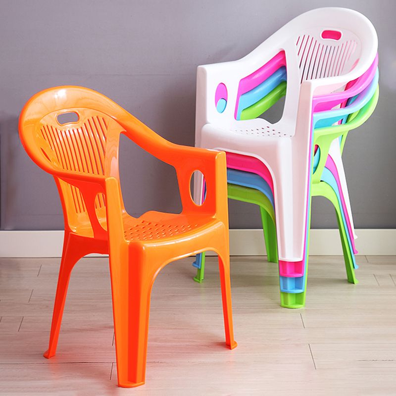 Contemporary Style Slat Back Stacking Side Chair Plastic Dining Arm Chairs Clearhalo ' kitchen&dining_furn' 'Dining Chairs' 'Dining Tables & Seating' 'dining_chair' 'furn' 'furn_dining_chair' 'Furniture' 'furniture_dining_chair' 'Kitchen & Dining Furniture' 'kitchen' 1200x1200_00c96116-b806-4bc8-94f7-98808b3771b1