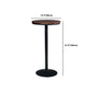 1/3/5 Pieces Round Wooden Bar Table Set Industrial Pub Table Set with Metal Stools