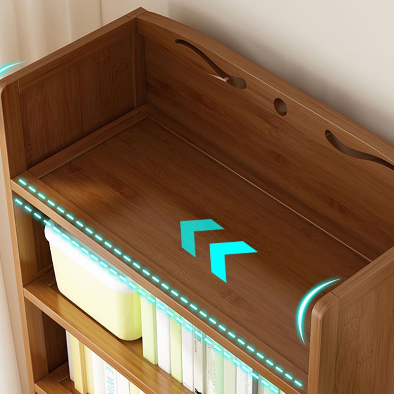 Modern Bamboo Shelf Bookcase Brown Closed Back Book Shelf for Study Room Clearhalo 'Bookcases' 'furn' 'furn_bookcases' 'Furniture' 'Office Furniture' 1200x1200_00cc304b-5f48-4d5d-89fc-0103096b04a8