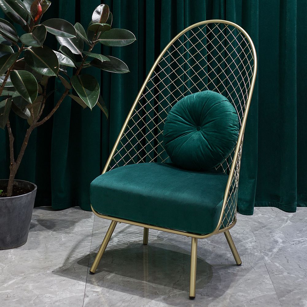 Glam 23,6 "Weitkissen Rückenschwamm Metallrahmen Armless Stuhl