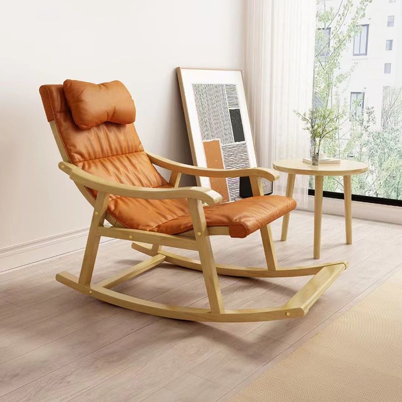 Contemporary Rocking Chair Solid Wood Rocker Chair with Padded Seat Clearhalo 'Chairs & Seating' 'furn' 'furn_rocking_chairs' 'Furniture' 'Living Room Furniture' 'Rocking Chairs' 'rocking_chairs' 1200x1200_00cd48ce-3bd6-4f8d-adf0-d1dae168700f