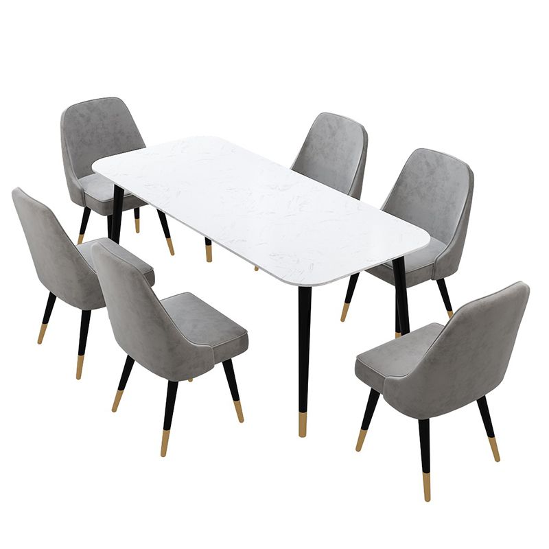 Set tavolo da pranzo contemporaneo Set da 1/2/7 pezzi per interni in pietra e ferro