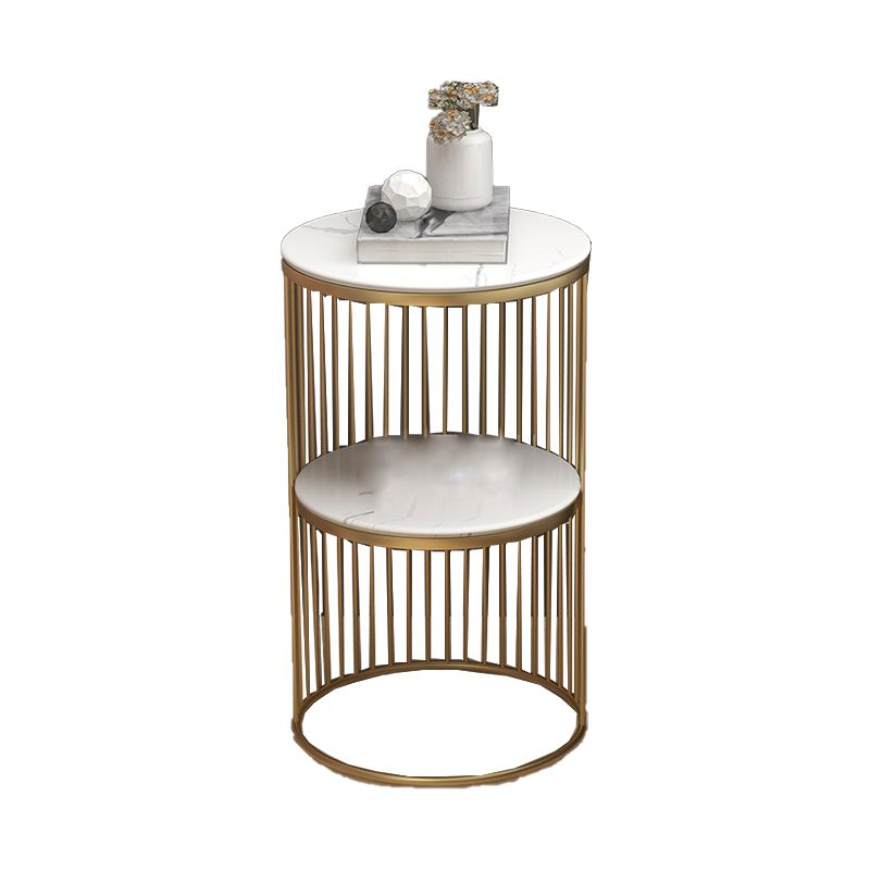 Moderne nachttafel stenen accenttafel nachtkastje met 2 planken voor woonkamer