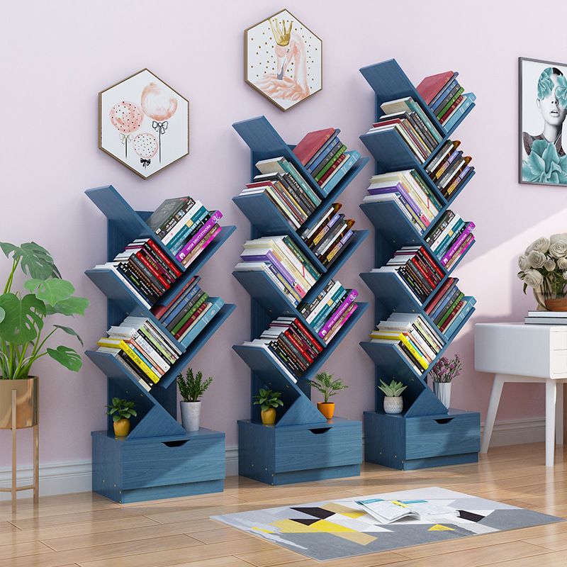 Contemporary Manufactured Wood Bookcase Closed Bookshelf for Study Room