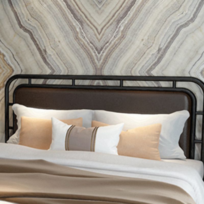 Glam Open-Frame Bed Metal and Upholstered Standard Bed, 43.3" Tall Clearhalo 'Bedroom Furniture' 'Beds' 'furn' 'furn_beds' 'Furniture' 1200x1200_00d196ab-ef5c-4265-9386-dc65ca6c40b2