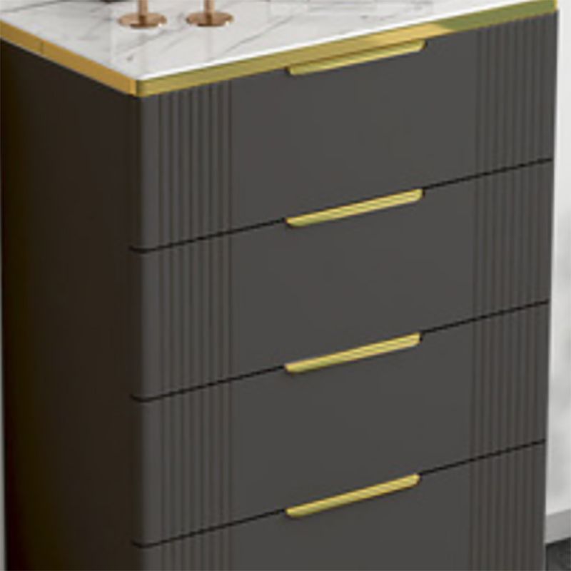 Commode de rangement en pierre de coffre de rangement contemporain de 11,7 pouces de largeur