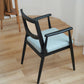 Modern Simple Arm Chair Solid Wood Base Dining Chair for Home Use